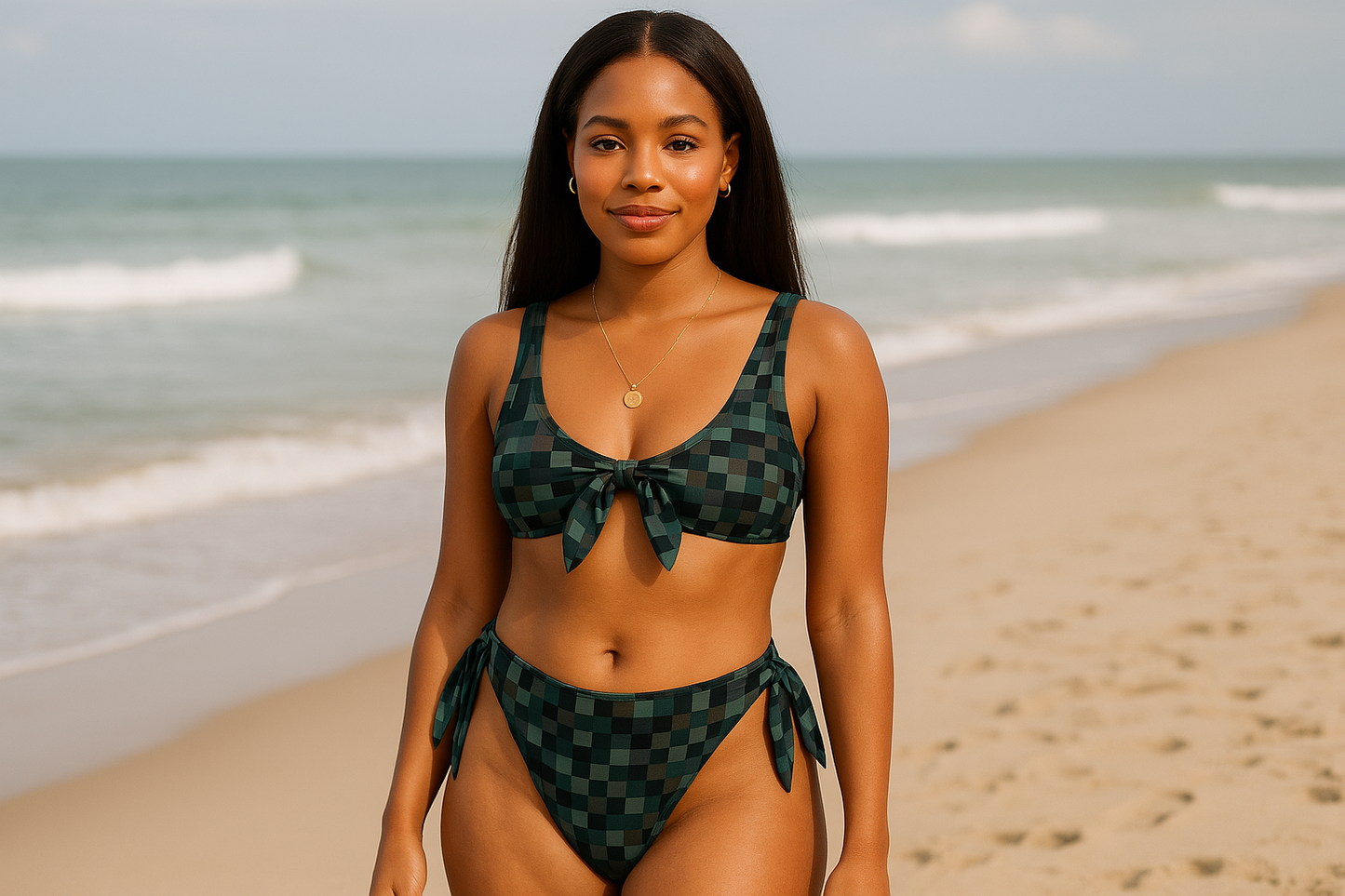 🌴 Ocean Mosaic Tie-Knot Bikini 🌊