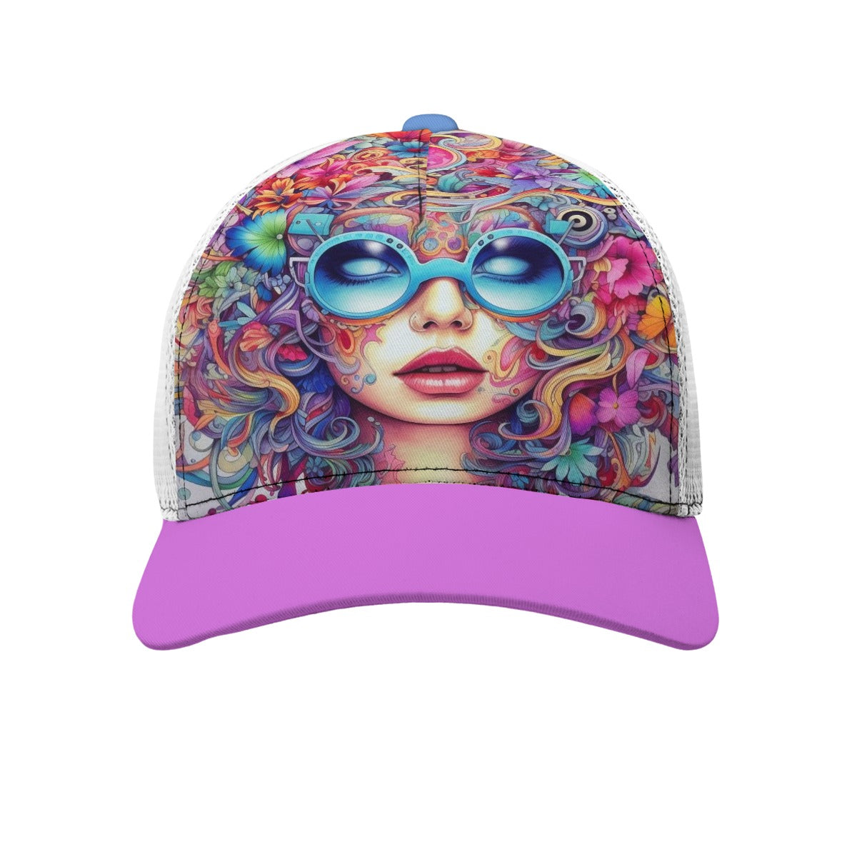🎨 Psychedelic Diva Trucker Hat 🧢💜