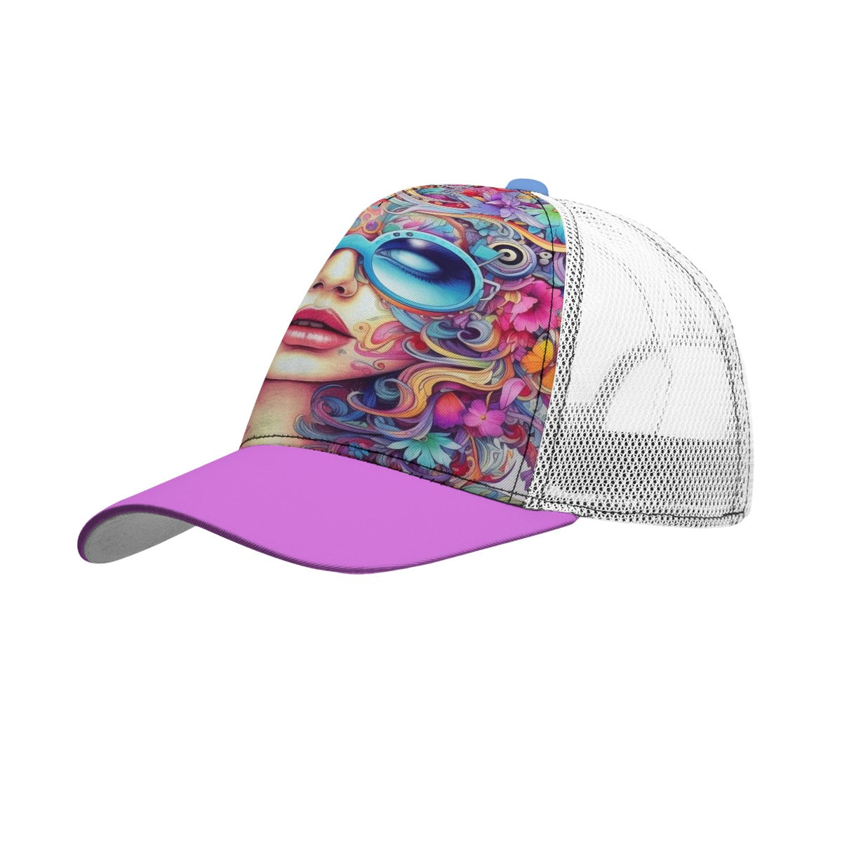 🎨 Psychedelic Diva Trucker Hat 🧢💜