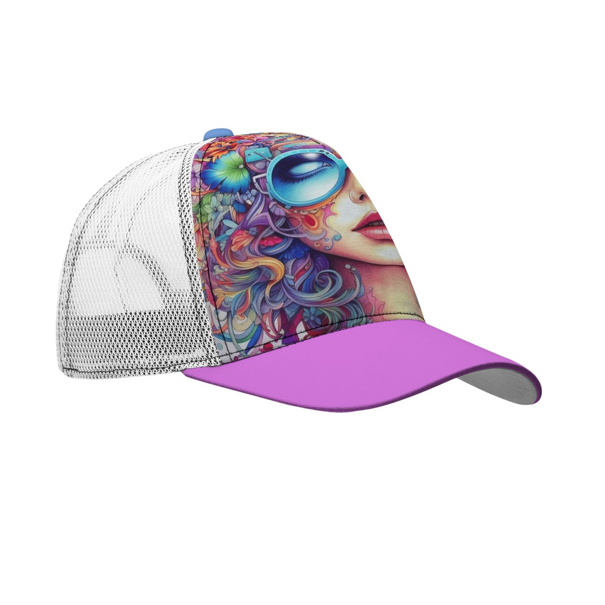 🎨 Psychedelic Diva Trucker Hat 🧢💜