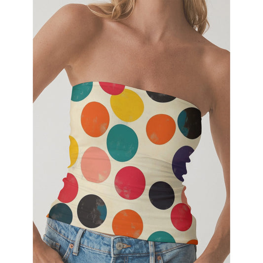 All-Over Print Women's Double-Layer Strapless Top