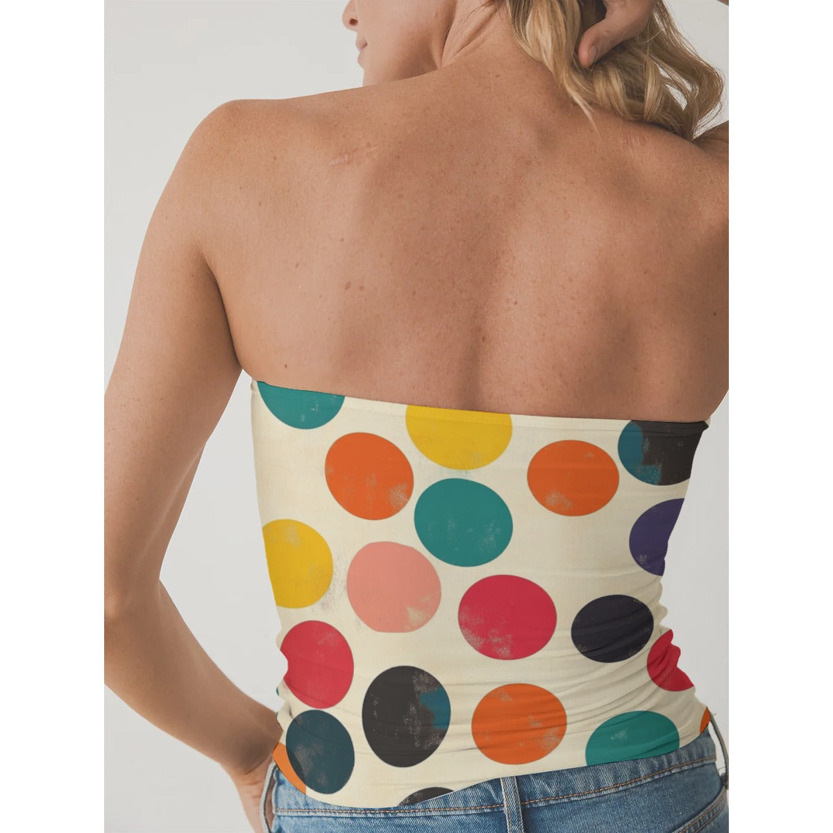 All-Over Print Women's Double-Layer Strapless Top
