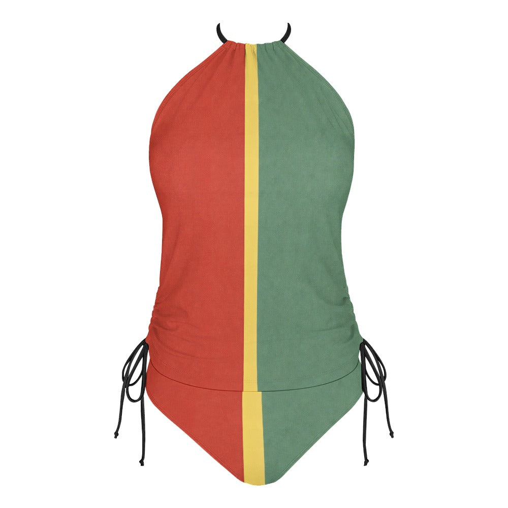 🌴 Tropical Luxury  Tropical Radiance Halter Bikini