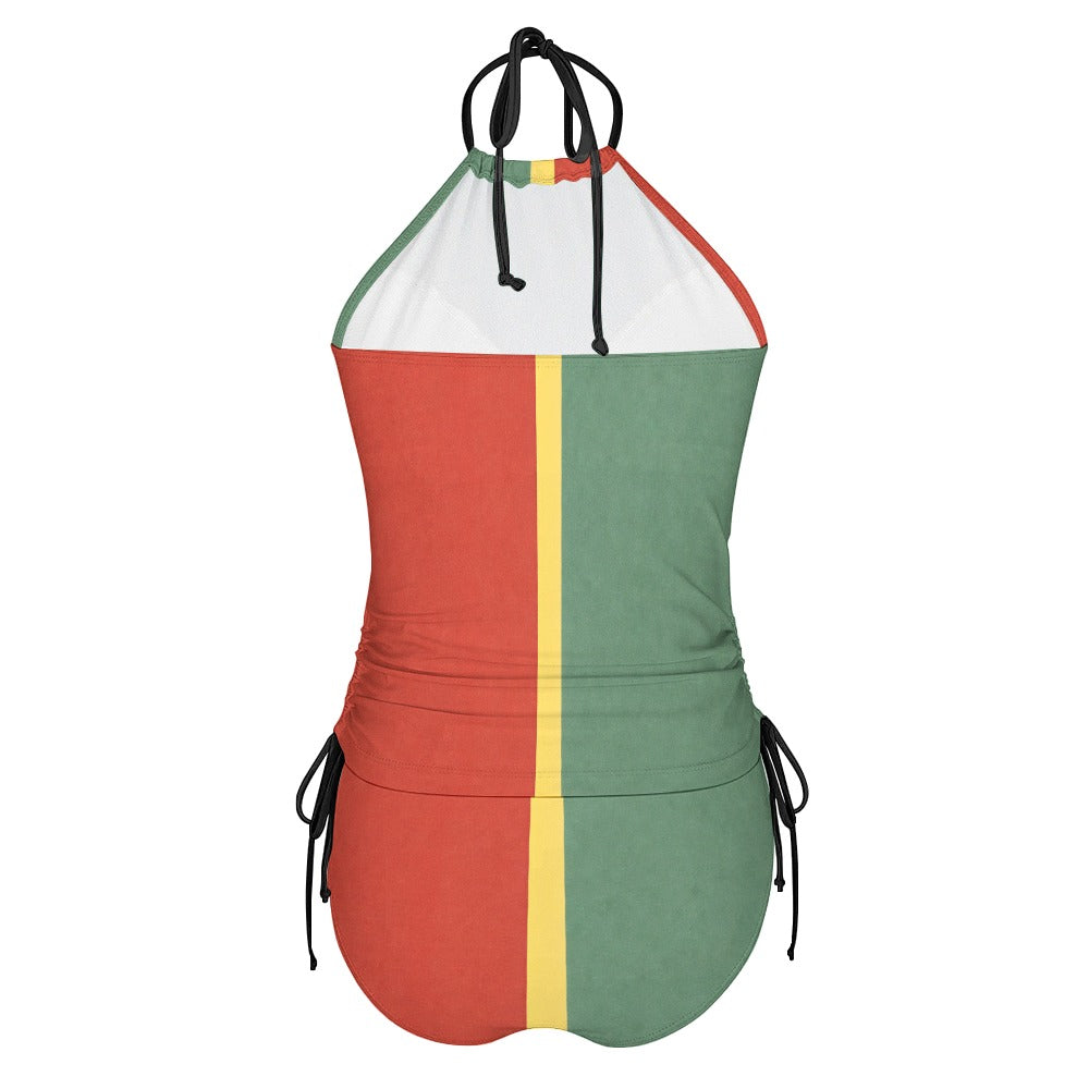 🌴 Tropical Luxury  Tropical Radiance Halter Bikini