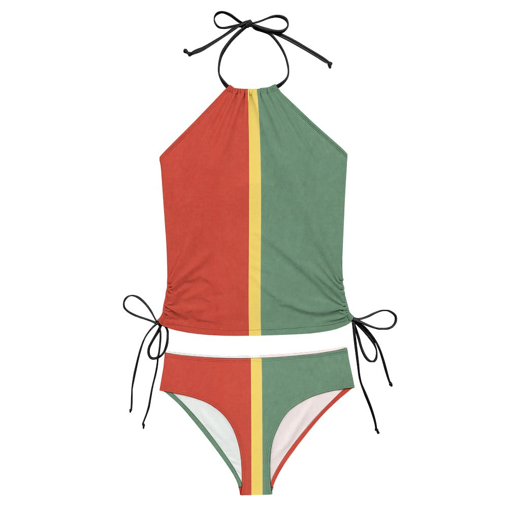 🌴 Tropical Luxury  Tropical Radiance Halter Bikini